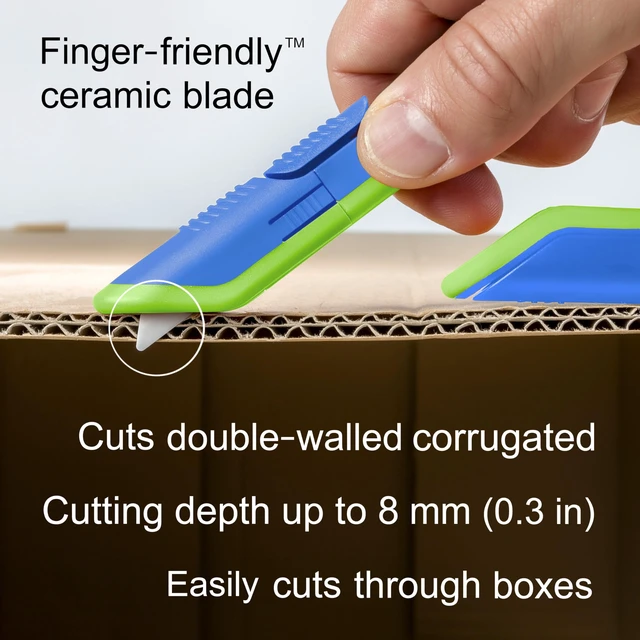 Alt view image 4 of 6 - Box Cutter, Heavy Duty Utility Knife, Safe Ceramic Blade Lasting 11x Longer than Metal, Blue, 1 Pack