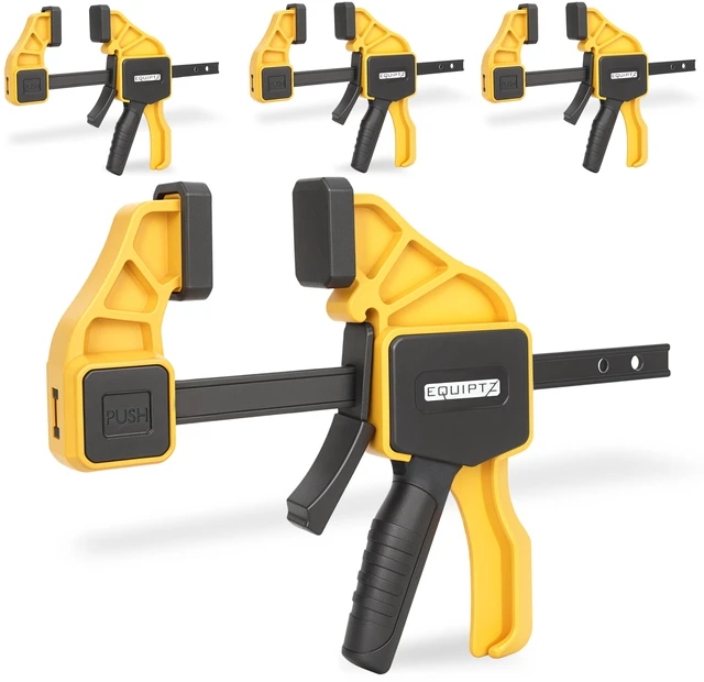 Main image of 6 inch Bar Clamps for Woodworking 4 Pack Quick Grip Clamps Set with 150 lbs Force Wood Clamps for Gluing, Carpentry, DIY, and Metalworking (6 inch Size, 4 Pack)