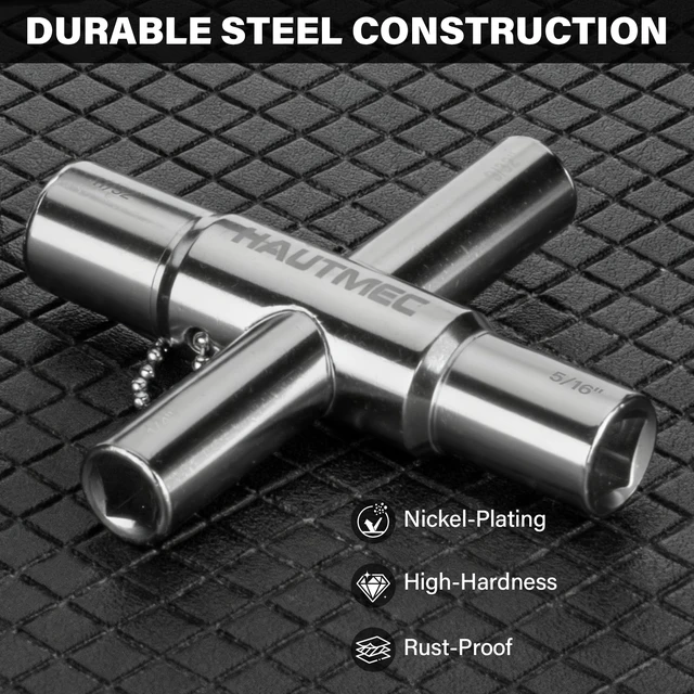 Alt view image 3 of 7 - 4pcs 4 Way Sillcock Water Key Faucet Valve Tool Spigot Key 1/4", 9/32", 5/16", 11/32" PL0028-4