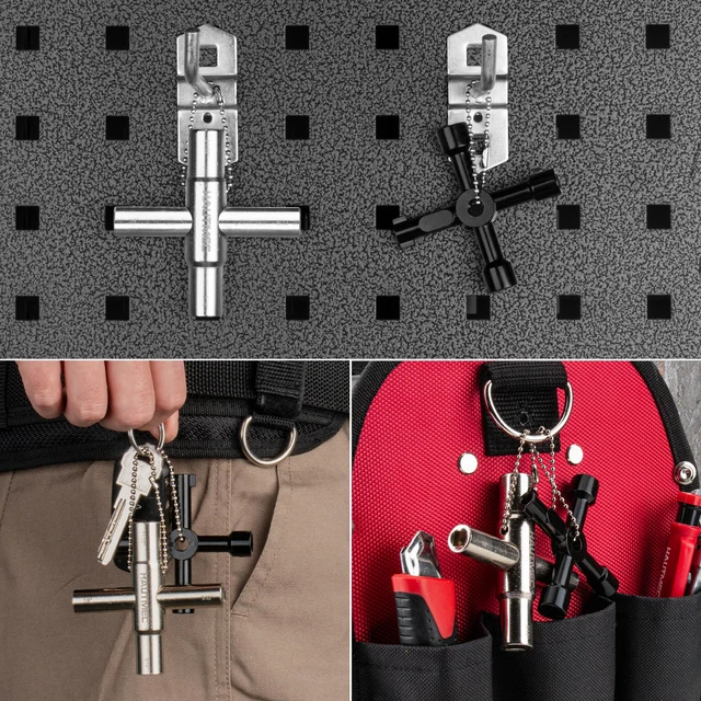 Alt view image 6 of 7 - 4pcs 4 Way Sillcock Water Key Faucet Valve Tool Spigot Key 1/4", 9/32", 5/16", 11/32" PL0028-4