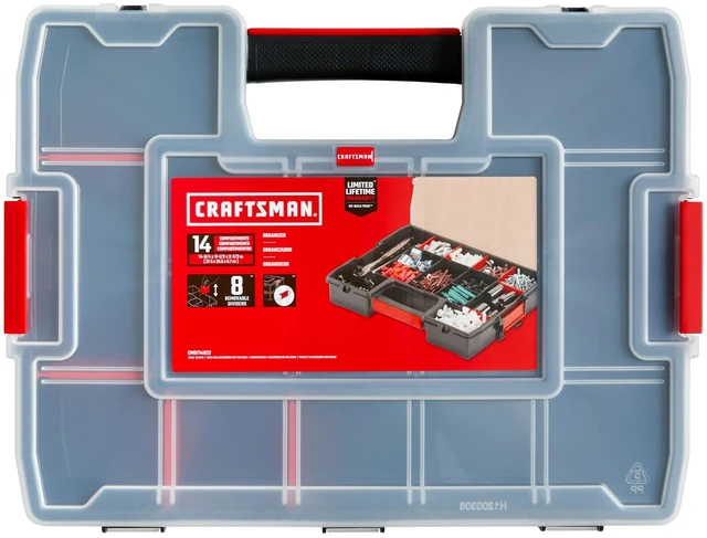 Main image of Tool Organizer, 2-Packs with 14-Compartments, Lid Includes Secure Latch (CMST60944M)