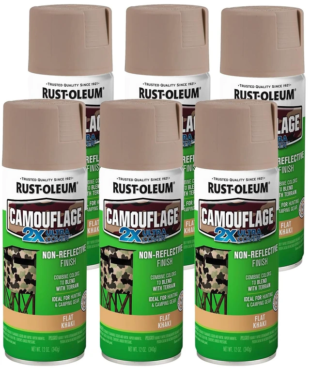 Main image of Camouflage 2X Ultra Cover Khaki Spray Paint Non-Reflective Finish, Outdoor Concealment, Hunting Blinds And Equipment, Multi-Surface Coverage, 12 Oz