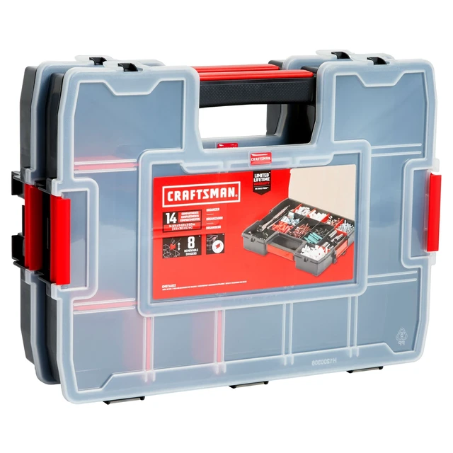 Alt view image 2 of 6 - Tool Organizer, 2-Packs with 14-Compartments, Lid Includes Secure Latch (CMST60944M)