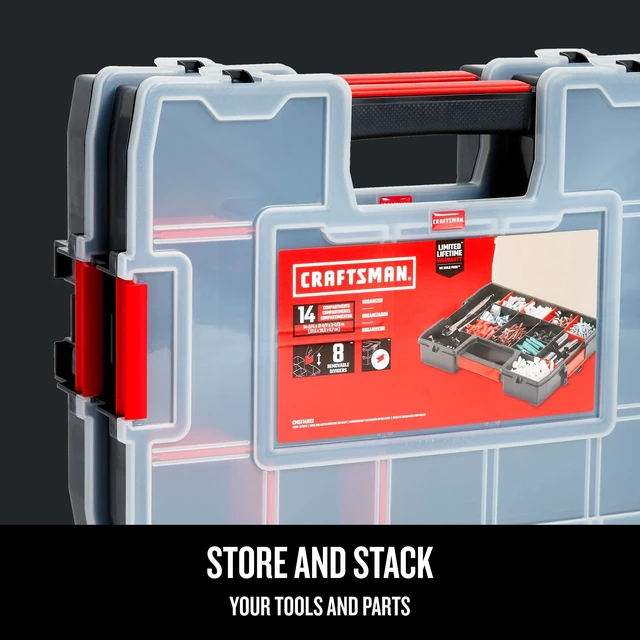 Alt view image 4 of 6 - Tool Organizer, 2-Packs with 14-Compartments, Lid Includes Secure Latch (CMST60944M)