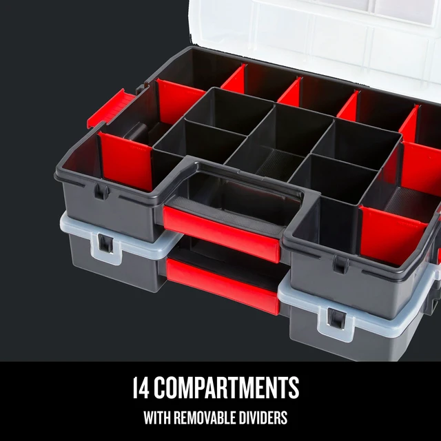Alt view image 5 of 6 - Tool Organizer, 2-Packs with 14-Compartments, Lid Includes Secure Latch (CMST60944M)