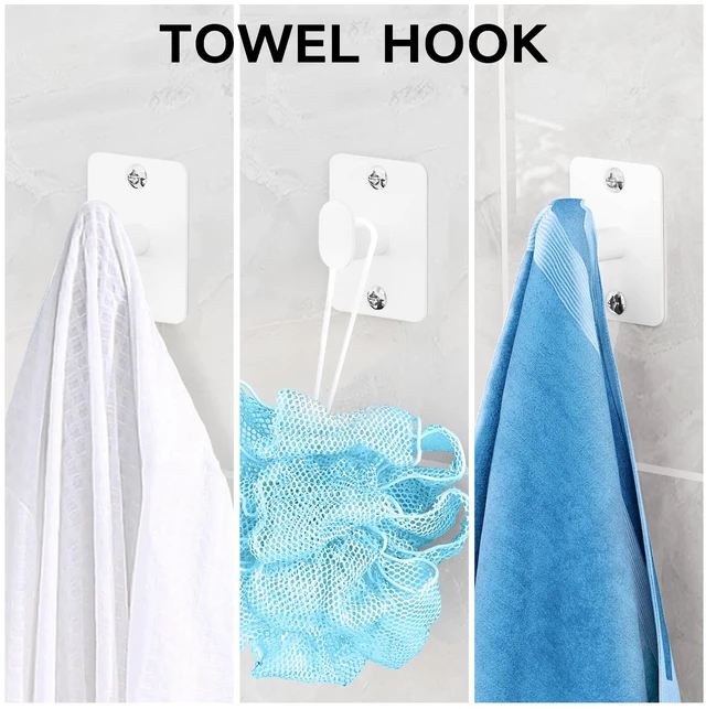 Alt view image 5 of 7 - Bathroom Accessories Set, 4-Piece White Bathroom Hardware Set 24 inch Towel Bar, Towel Racks for Bathroom, Robe Towel Hooks, Toilet Paper Holder Wall Mounted