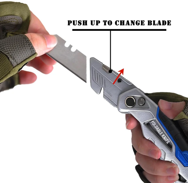 Alt view image 7 of 7 - 10-Pack Heavy Duty Folding Box Cutter with Blade Storage (Entirety Metal) with 30 Replacement Blades, Professional Utility Razor Knife