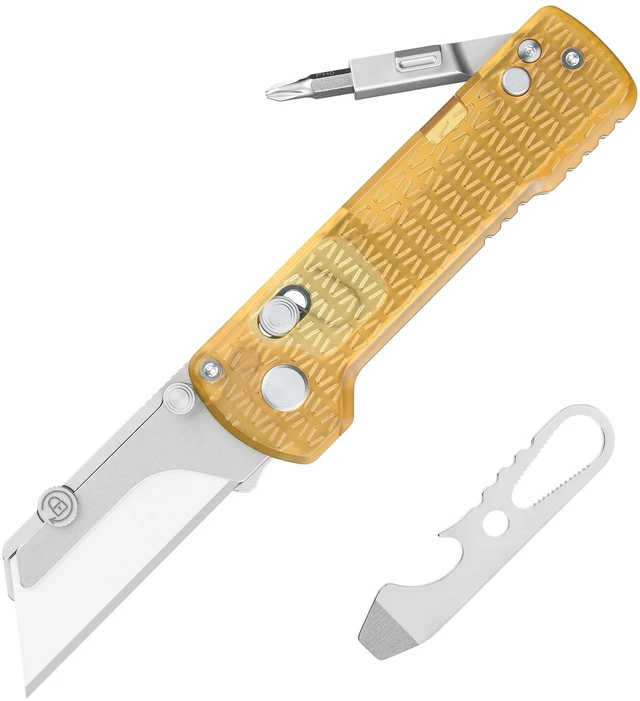 Main image of U1 Pro Multitool Folding Utility Knife with Folding Screwdriver Quick Change Blade EDC Utility Knife with Secure Rail Lock & Pocket Clip for Men & Women (PEI)