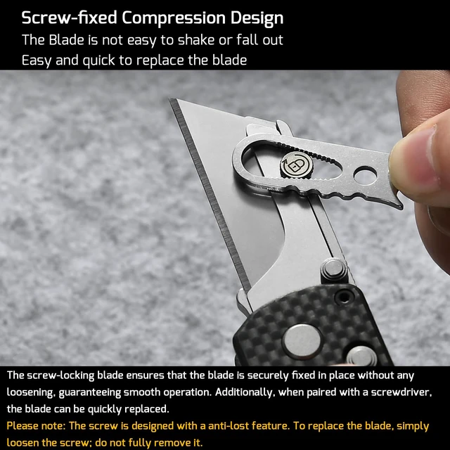Alt view image 6 of 7 - U1 Pro Multitool Folding Utility Knife with Folding Screwdriver Quick Change Blade, Secure Rail Lock & Pocket Clip for Camping, Hiking and Everyday Carry (Carbon Fiber Black)