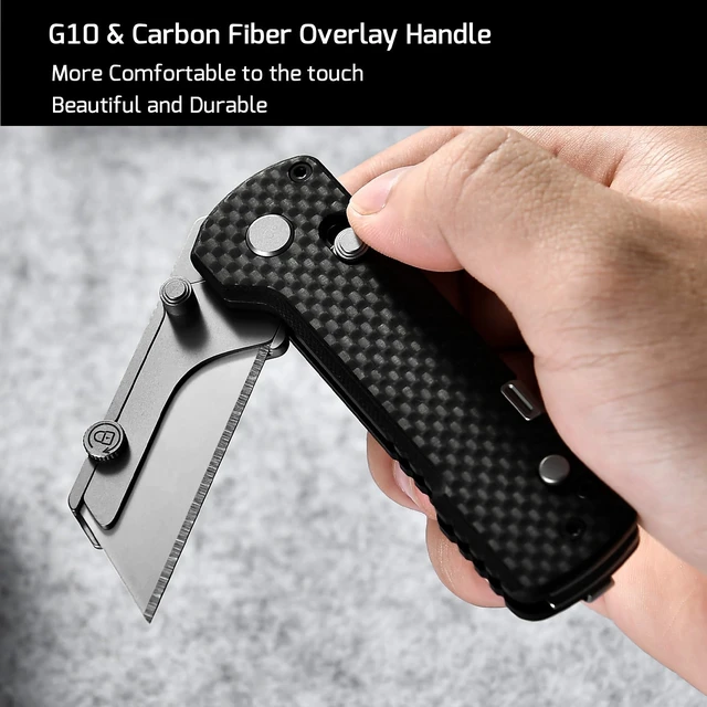 Alt view image 7 of 7 - U1 Pro Multitool Folding Utility Knife with Folding Screwdriver Quick Change Blade, Secure Rail Lock & Pocket Clip for Camping, Hiking and Everyday Carry (Carbon Fiber Black)