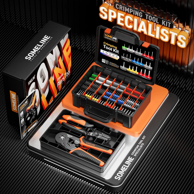 Alt view image 6 of 7 - Ferrule Crimping Tool Kit, 24-8 AWG with 23 Sizes Wire Ferrules Insulated Ferrule Terminals (Tinned Copper, 8-20mm), Ratchet Square Crimper, for Cables, Car, PLC Panels & DIY Electronics
