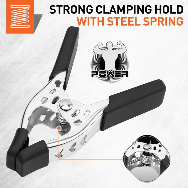 Alt view image 3 of 7 - 8-Piece 4" inch Spring Clamp, Heavy Duty Spring Metal Spring Clamps, 1.5"-inch Jaw opening