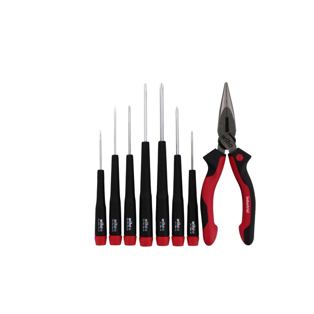 Alt view image 5 of 5 - 26190 Slotted and Phillips Screwdriver Set, 8 Piece Bonus 6.3 Inch Long Nose Pliers, Extra-Long Handles, Chrome-Plated