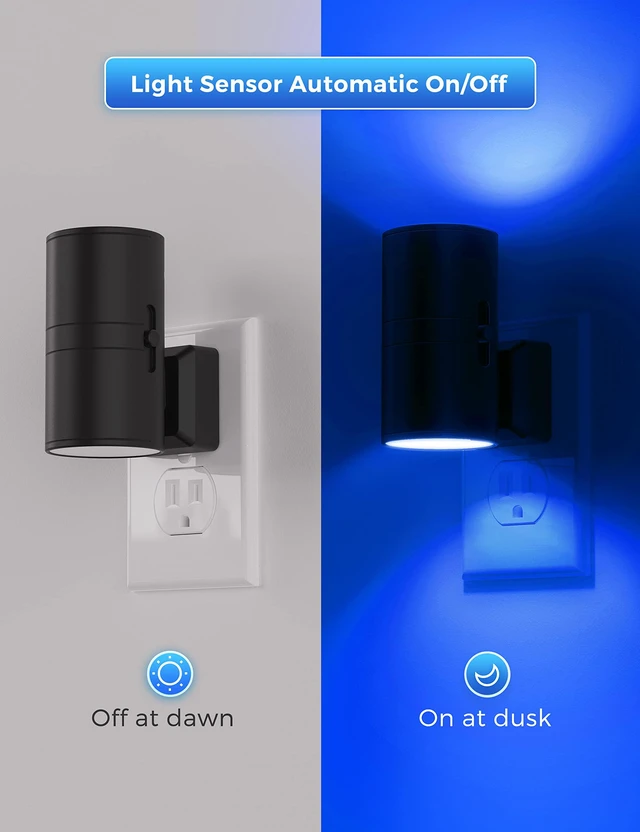 Alt view image 2 of 7 - Calm Blue Night Light, Night Lights Plug into Wall, Dimmable Nightlight with Light Sensor, LED Nightlights for Bluey Home Decor, Party, Holiday, Bathroom Bedroom Hallway Kitchen, 2 Pack