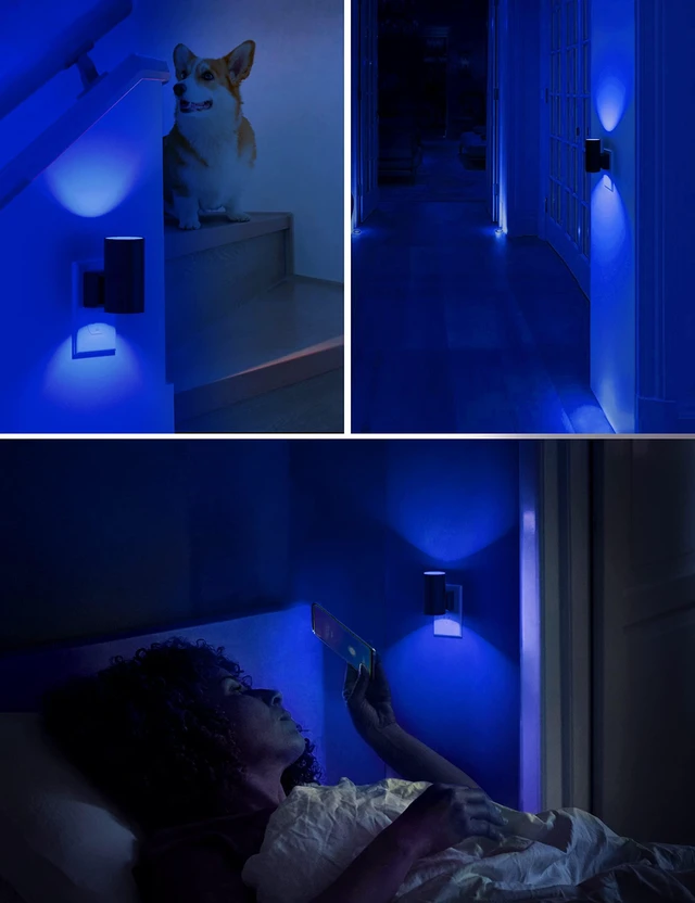 Alt view image 5 of 7 - Calm Blue Night Light, Night Lights Plug into Wall, Dimmable Nightlight with Light Sensor, LED Nightlights for Bluey Home Decor, Party, Holiday, Bathroom Bedroom Hallway Kitchen, 2 Pack