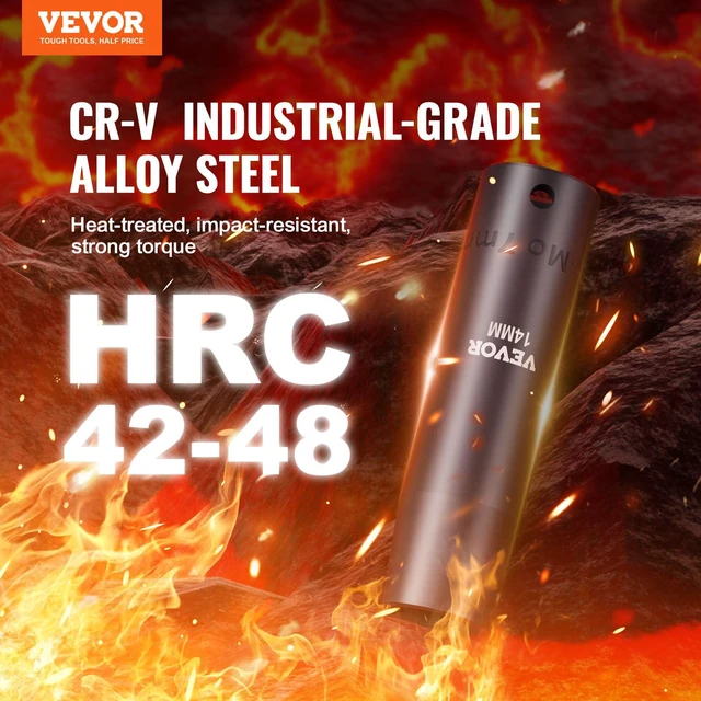 Alt view image 2 of 7 - Impact Socket Set 3/8" Drive, 48-Piece Standard SAE (5/16 to 3/4 inch) & Metric (8 to 22 mm) Size, Deep & Shallow, 6 Point, CR-V, Extension Bar, Universal Joint, 1/2" F to 3/8" M Reducer