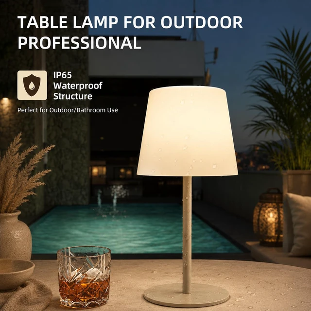 Alt view image 3 of 7 - IP65 Waterproof Shower Lamp Spa-Like Bathroom Lamp, Rechargeable Cordless Mood Light, 3 Color Temps for Relaxing Bathroom & Bathtub Experience 1 Pack (Khaki)