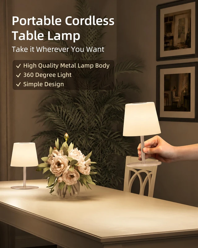 Alt view image 6 of 7 - IP65 Waterproof Shower Lamp Spa-Like Bathroom Lamp, Rechargeable Cordless Mood Light, 3 Color Temps for Relaxing Bathroom & Bathtub Experience 1 Pack (Khaki)