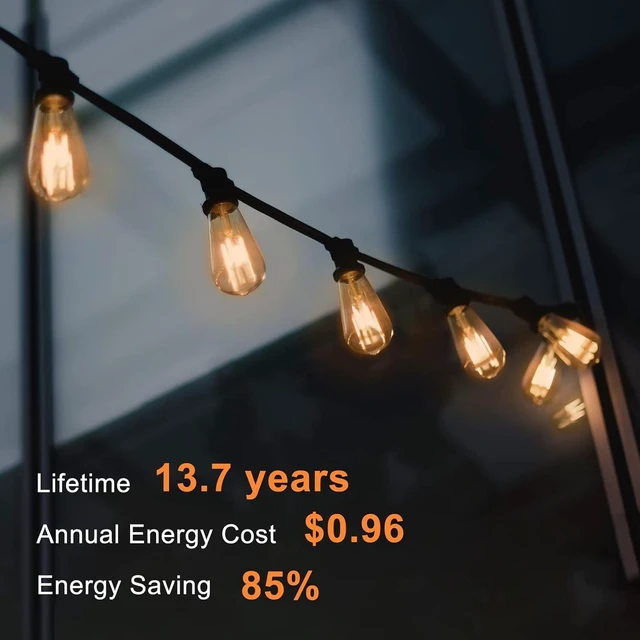 Alt view image 4 of 6 - LED Edison Light Bulbs, E26 Dimmable Vintage Bulb, 8W = 60W Equivalent Amber White 2200K, 800LM, E26 Base, ST19/58, 80+ CRI, Amber Glass, Antique Decorative Filament Bulb for Living Room, 6 Pack