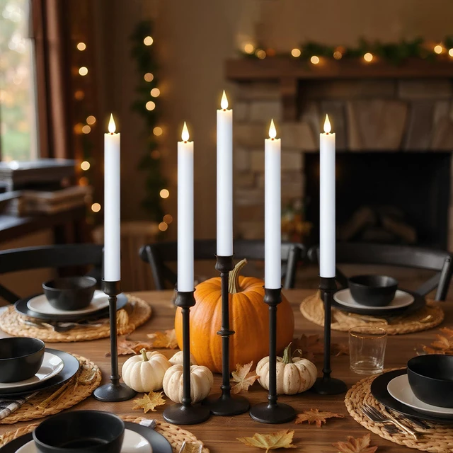 Alt view image 5 of 7 - Rechargeable Flameless Taper Candles Charging Base & 2 Remote White LED Candles Battery Operated, Real Wax Rechargeable Candlesticks, Christmas Wedding Party Home Decor, 6 Pack, 0.78 x 9.8 In