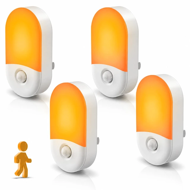 Main image of Motion Sensor Night Light, Amber Night Lights Plug into Wall,4P Yellow Sleep Light,Motion Sensor Light Indoor,30/60LM,Motion Activated,Automatic Low Blue Nightlight,Bathroom Bedroom Hallway