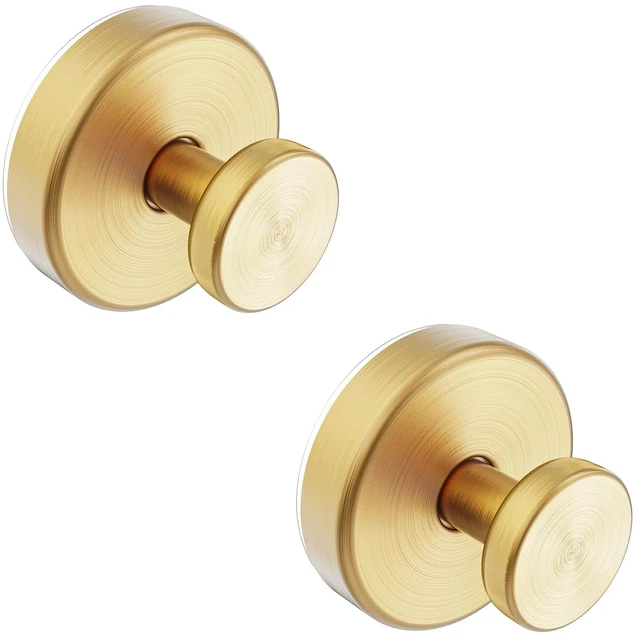 Main image of Suction Cup Hooks for Shower, Towel Hooks for Bathroom Window Glass, Bath Robe Looafh Hook for Hanging - 2 Pack, Gold