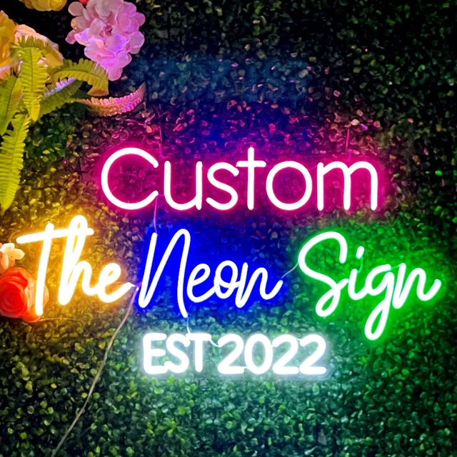 Main image of Custom Neon Signs, Personalised Led Neon Lights Sign Customizable for Wall Decor Wedding Party Bedroom Bar Business Logo Light Up Name Sign, Birthday Gift Night Light
