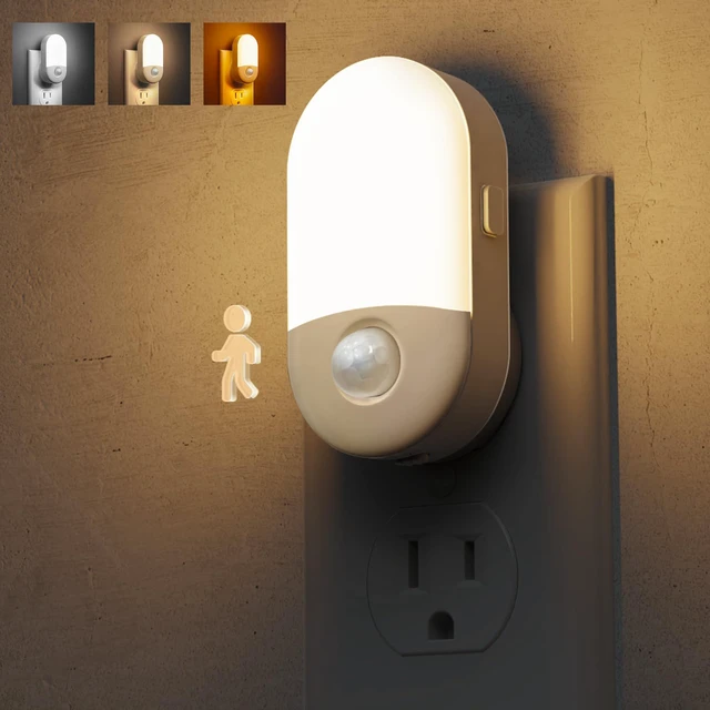 Main image of Motion Sensor Night Light, Motion Sensor Light Indoor,3CCT,4Pcs Yellow Soft Light,Bright Night Lights Plug into Wall Motion Sensor, Amber/3000K/5000K, 30/60LM, Kids Adults Bathroom Bedroom