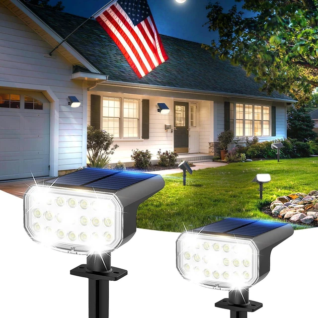 Main image of Solar Spotlights Outdoor Waterproof with Focus Beam, 2 Pack Solar Spot Lights, 2 Lighting Modes, Solar Lights for Yard Garden Lawn Landscape Pathway, Cool White