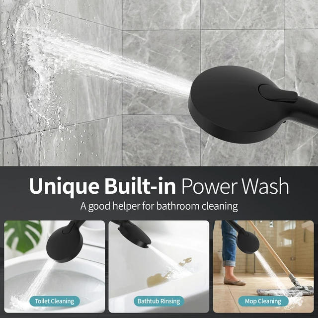 Alt view image 6 of 7 - High Pressure Filtered Handheld Shower Head 9 Spray4 filters Removes Chlorine and Hard Water Impurities, Power Wash Mode, Anti-Clog Soft Silicone Nozzles,Adjustable Bracket