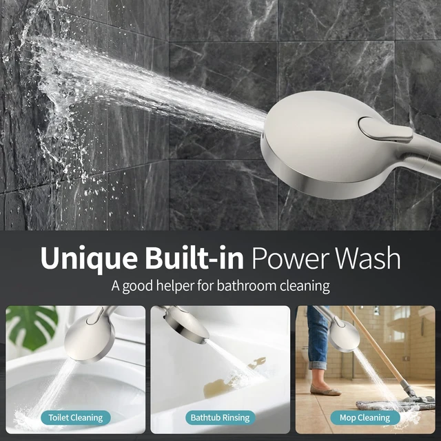 Alt view image 6 of 7 - High Pressure Filtered Handheld Shower Head 9 Spray1 filter Removes Chlorine and Hard Water Impurities, Power Wash Mode, Anti-Clog Soft Silicone Nozzles,Adjustable Bracket