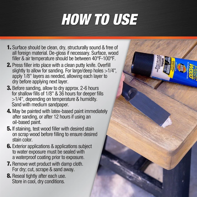 Alt view image 3 of 7 - DAP All Purpose Latex Wood Filler,Natural,3 Oz (7079800580),(Pack of 6)