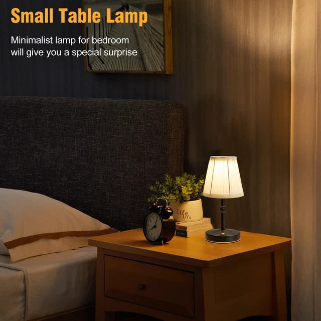 Alt view image 3 of 7 - 5W LED Cordless Mini Lamp,3000 mah Battery Operated Lamps,3 Color Temperature Dimmable Table Light,Small Rechargeable Lamp,Kitchen Lamps countertop,Restaurant (Black)