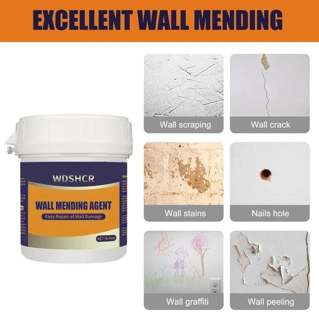 Alt view image 5 of 7 - Drywall Repair Kit Drywall Hole Repair Patch Kits Wall Spackle Repair Paste with 8.5OZ White Wall Repair Putty with Scraper, Wall Surface Hole Fill Quick and Easy Solution (2Pack)