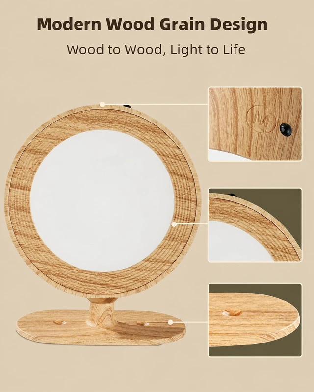 Alt view image 5 of 6 - LED Wall Lights, Battery Operated Wall Sconce, Wood, 3 Pack Rechargeable, Cordless Design, 3 Color Temps, Dimmable, 360° Rotation, Remote & Touch, Bedroom & Living Room