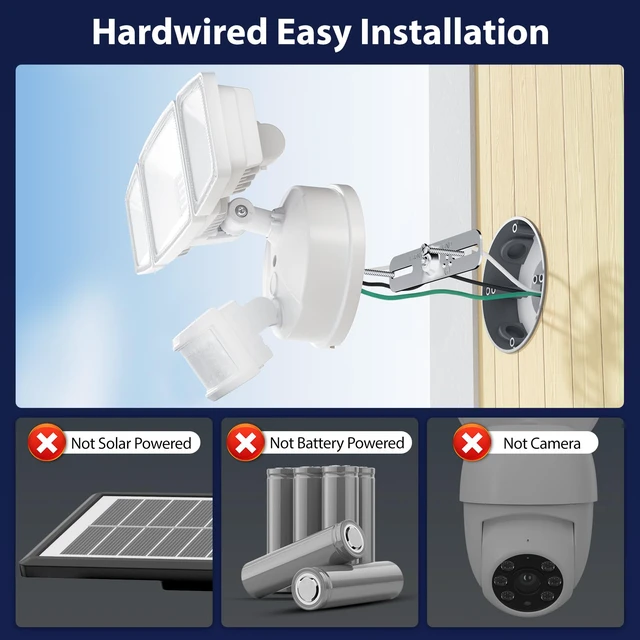 Alt view image 2 of 7 - 75W LED Flood Light Motion Sensor Outdoor, 7000lm Dusk to Dawn Flood Light, Security Light with Three Head, IP65 Waterproof Exterior Floodlight, 6500k Wall Light for Entryway Stairs Yard Garage