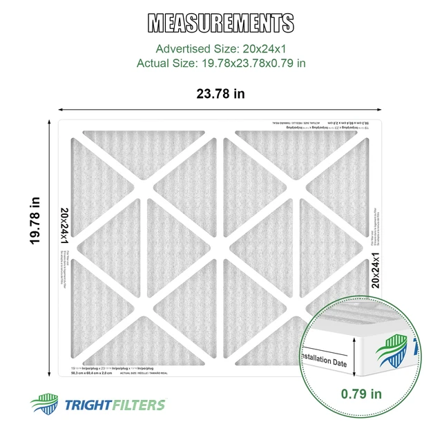 Alt view image 2 of 7 - 20x24x1 Air Filter 4 Pack, MERV 8 Pleated HVAC Furnace Filter Air Conditioner Filter Replacement Dust Defense Furnace AC Protection Durable Lightweight