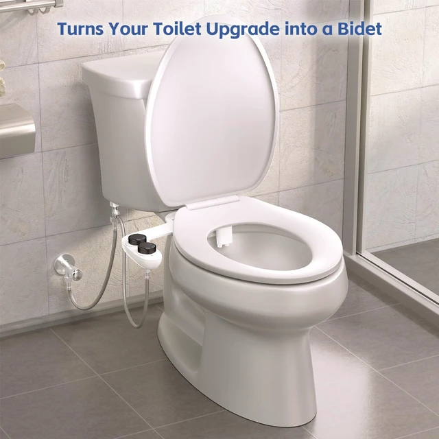Alt view image 2 of 6 - Bidet Attachment for Toilet Seat Water Pressure - Non Electric Bidets Self Cleaning Sprayer - Dual Nozzle Bidet Attachments Toilets Spray - Adjustable Bidets Wash Butt Cleaner for Bathroom