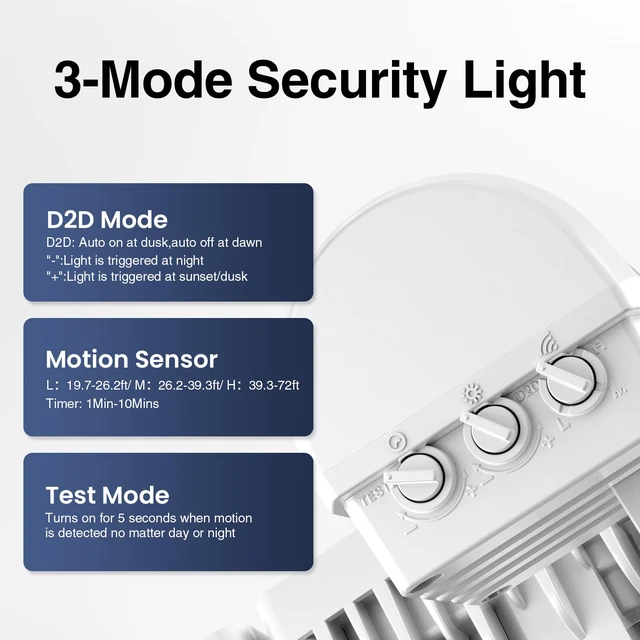 Alt view image 7 of 7 - 75W LED Flood Light Motion Sensor Outdoor, 7000lm Dusk to Dawn Flood Light, Security Light with Three Head, IP65 Waterproof Exterior Floodlight, 6500k Wall Light for Entryway Stairs Yard Garage