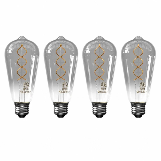 Main image of ST64 LED Edison Bulbs, Smoky Grey, 4W 150 Lumens, 2300K E26 Base 4 Pack