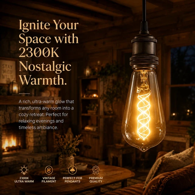 Alt view image 2 of 6 - ST64 LED Edison Bulbs, Smoky Grey, 4W 150 Lumens, 2300K E26 Base 6 Pack