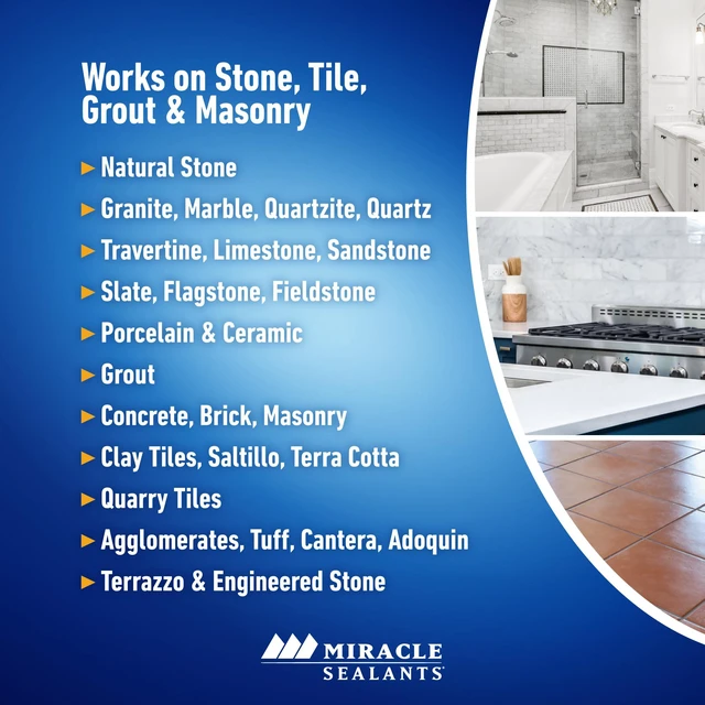 Alt view image 4 of 7 - 511 Impregnator Penetrating Stone & Tile Sealer, Quart Penetrating sealer for no-sheen stain, water & oil protection for granite, stone, tile, masonry & grout. Dries invisible. - Household Wood Stains