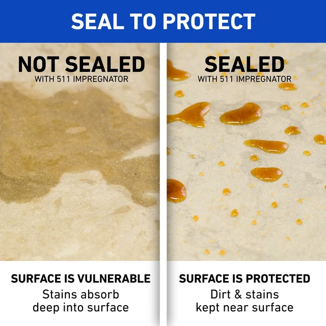 Alt view image 3 of 7 - 511 Impregnator Penetrating Stone & Tile Sealer, Quart Penetrating sealer for no-sheen stain, water & oil protection for granite, stone, tile, masonry & grout. Dries invisible. - Household Wood Stains