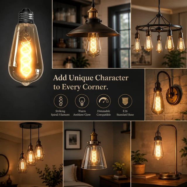 Alt view image 6 of 6 - ST64 LED Edison Bulbs, Smoky Grey, 4W 150 Lumens, 2300K E26 Base 6 Pack