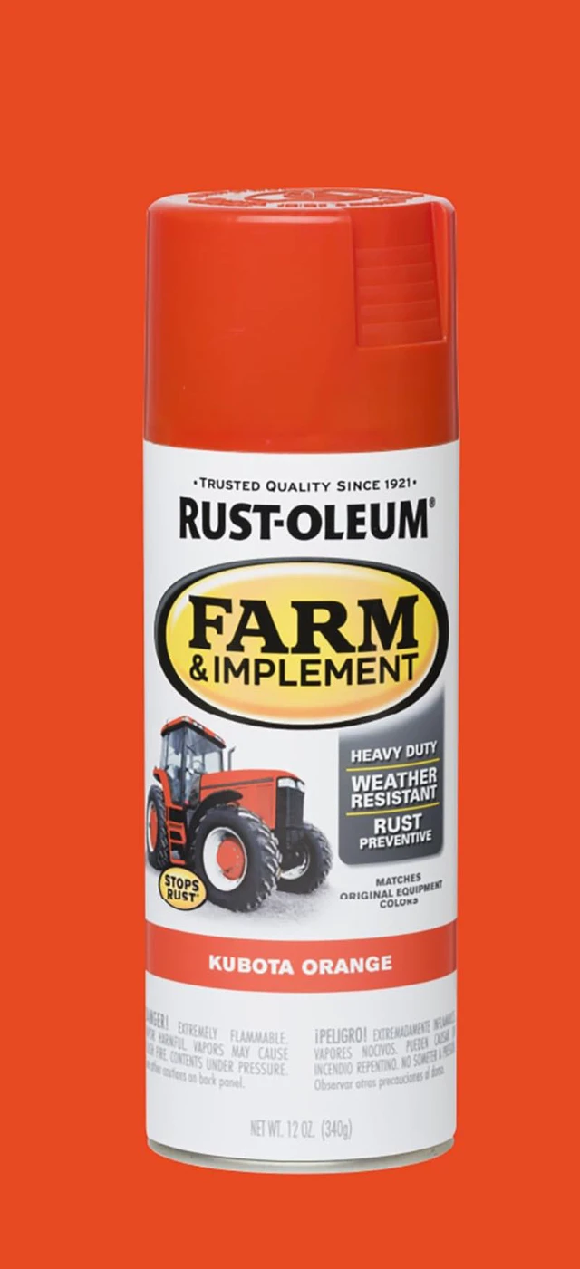 Alt view image 2 of 7 - Farm & Implement Kubota Orange Spray Paint Tractor Touch Up Paint, Equipment Restoration, Fade Resistant Color, Fast Dry Formula, Farm Equipment Finish, 12 oz