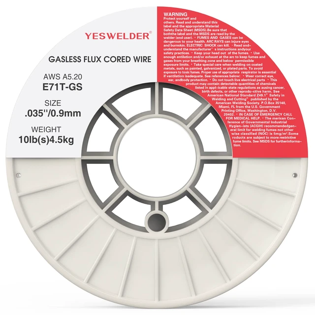Alt view image 2 of 7 - Gasless Flux Core MIG Wire, E71T-GS Mild Carbon Steel 0.035 in, strong ABS spool, smooth feeding, easy handling, organized storage