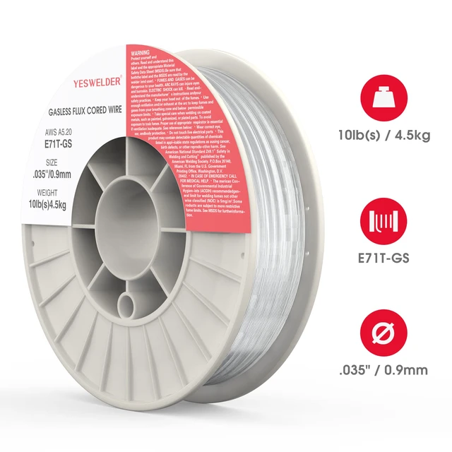 Alt view image 3 of 7 - Gasless Flux Core MIG Wire, E71T-GS Mild Carbon Steel 0.035 in, strong ABS spool, smooth feeding, easy handling, organized storage