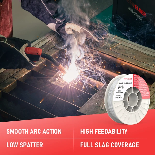 Alt view image 7 of 7 - Gasless Flux Core MIG Wire, E71T-GS Mild Carbon Steel 0.035 in, strong ABS spool, smooth feeding, easy handling, organized storage