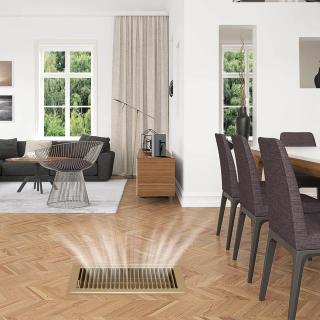Alt view image 7 of 7 - Floor Register 4x12, 6 Pack Brown Floor Vent Covers Steel Adjustable Air Supply Grille Register Vent Cover Grill for Sidewall and Floor, Vent Covers for Home Floor