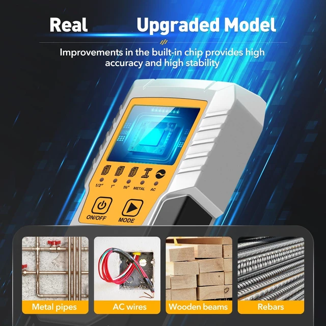Alt view image 3 of 6 - Stud Finder Wall Scanner Detector - 5 in 1 Electronic Wall Wood Metal Stud Locator Edge Center Sensor Beam for Live AC Wire Pipe Metal Lumber Joist Drywall Framing Detection